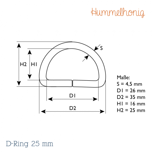 D-Ring 25 mm Maße