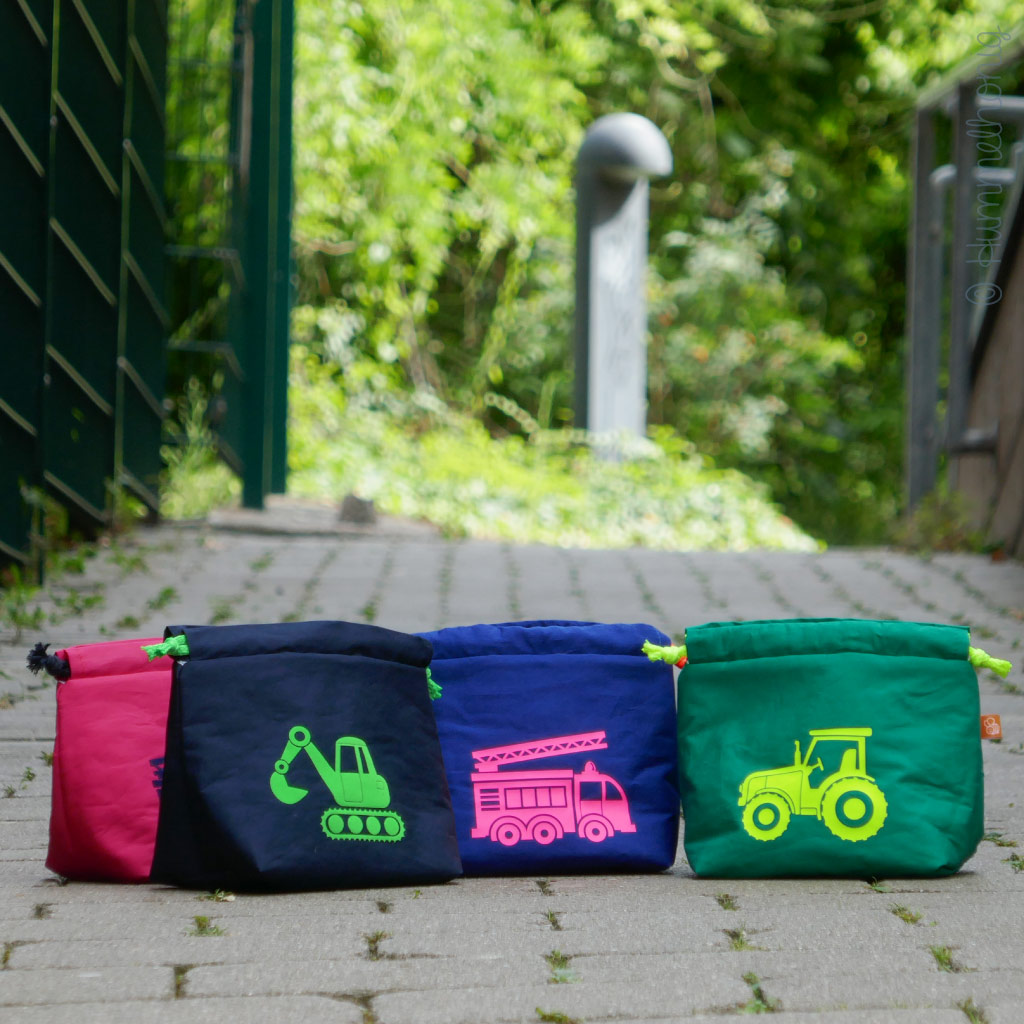 Bügelbild Traktor Bagger Feuerwehr Plott