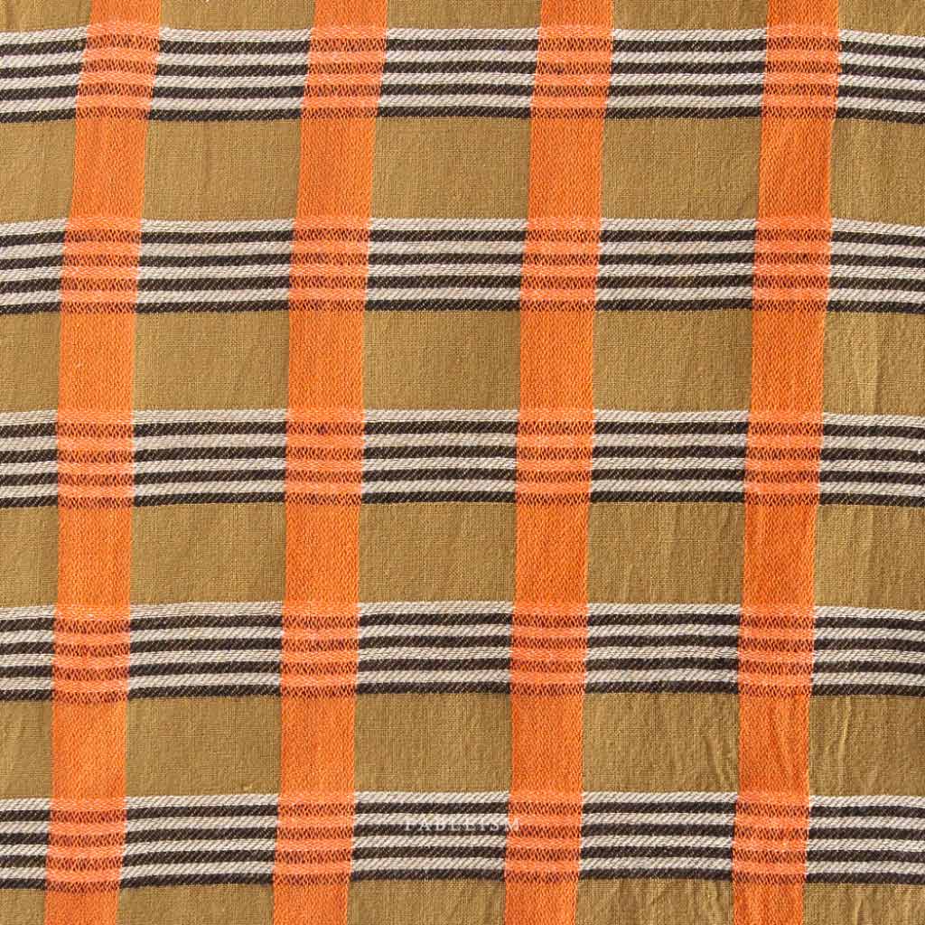 Karo Stoff olivgrün orange