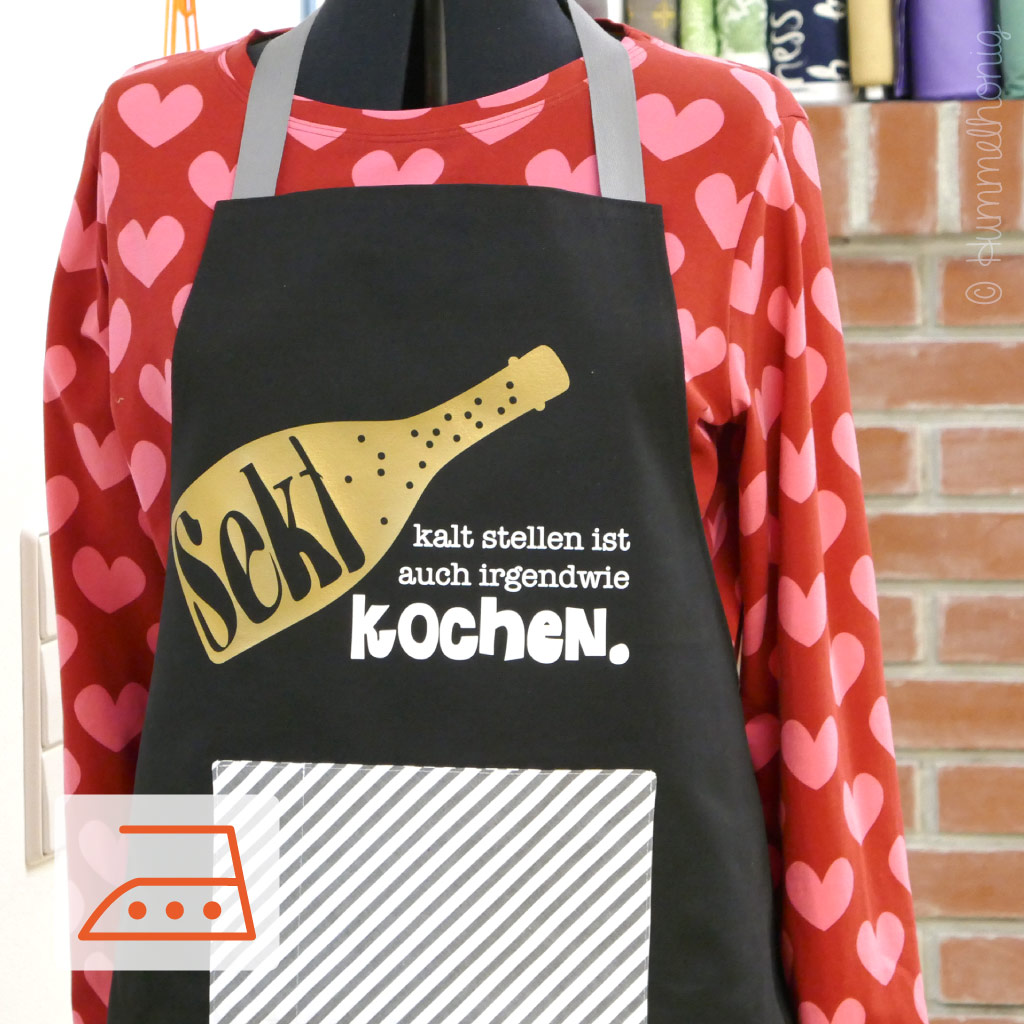 Bügelbild Sekt Plott