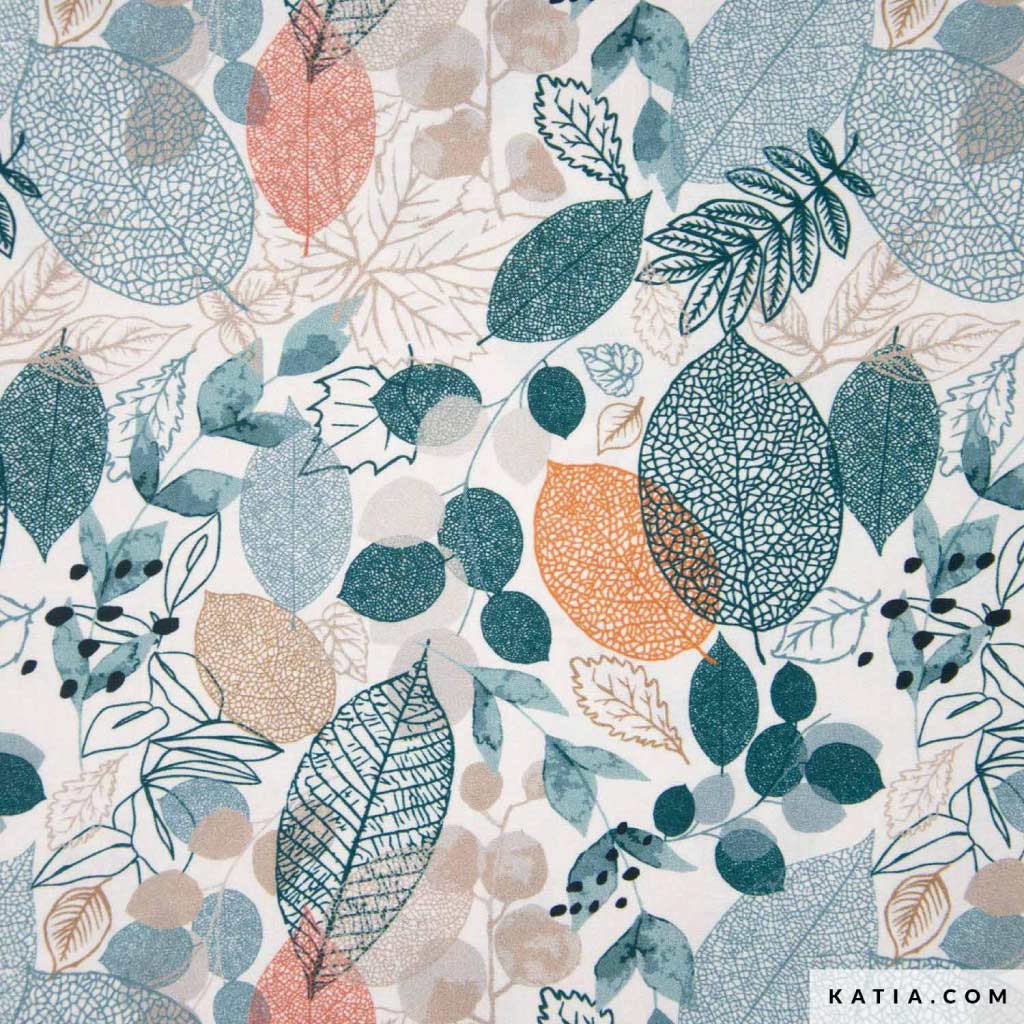 Baumwollstoff Blätter Muster